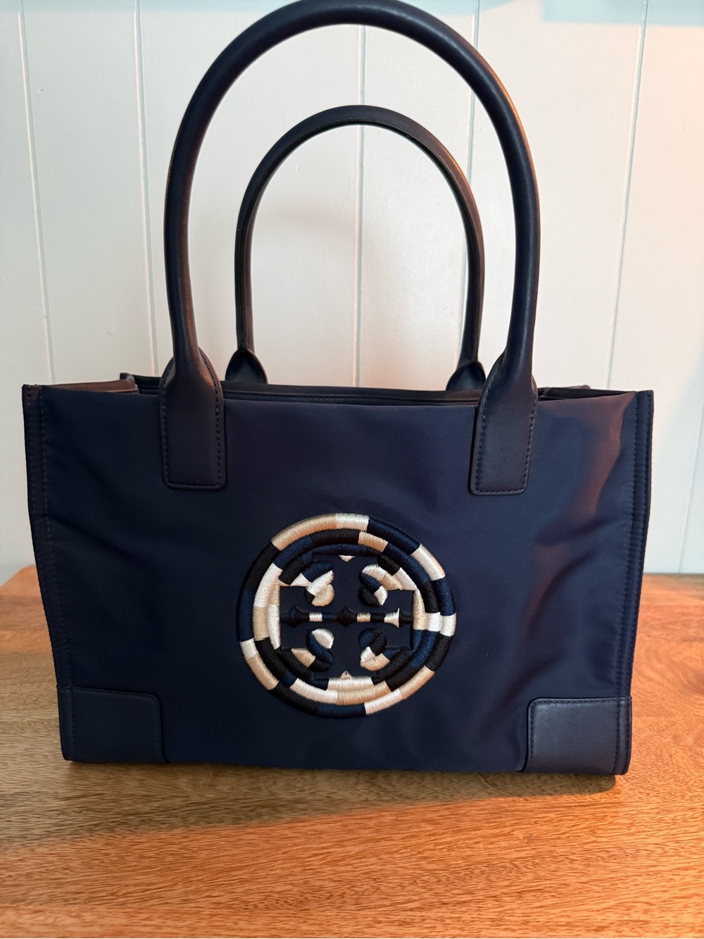 Tory Burch Navy Ella Tote Small